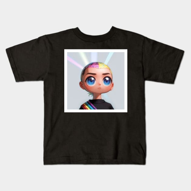 Big Eyes Kids T-Shirt by Tooniefied